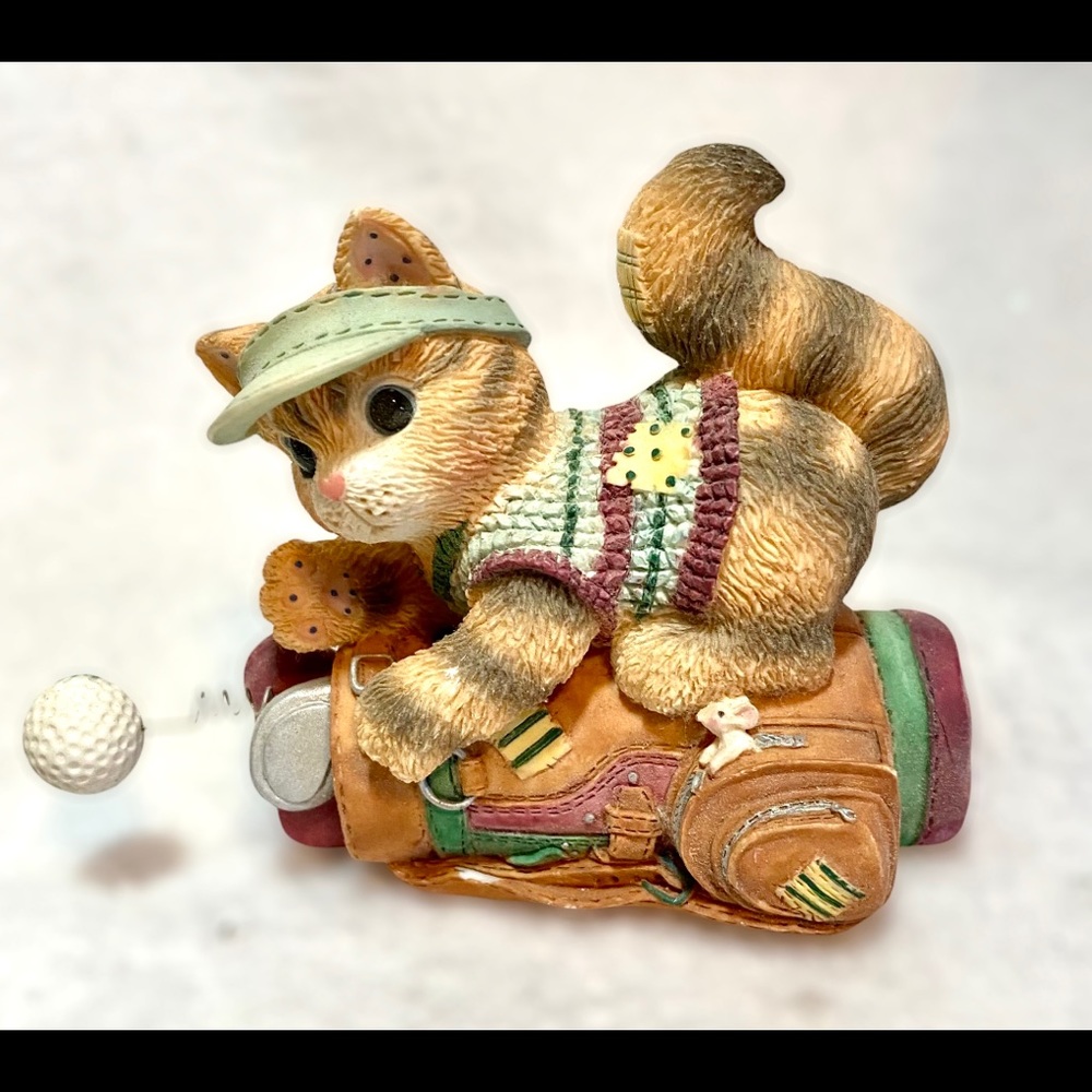 ENESCO Calico Kitten Laughter Drives A Winning Friendship 1998